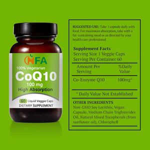 Cápsulas de CoQ10 con MOQ Bajo, 100% Veganas, Mantienen la Salud Vascular y Cardíaca, Suplemento para Mantener el Corazón Joven, Suministro para 60 Días - Product Image 2