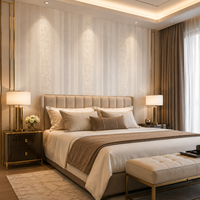 Tissu mural Jacquard en polyester enduit de PVC, papier peint décoratif, revêtement mural intérieur pour hôtel, villa, salon