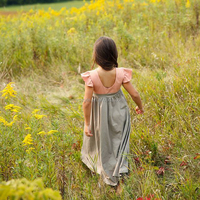Robe personnalisée ODM pour filles, robe d'été pour filles, robe en lin et coton sans manches, vêtements pour bébés, robes pour filles