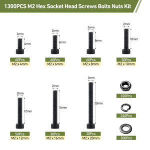 M3 Hex Socket Head Screw Kit 810pcs Black Oxide 12.9 Steel Metric Standard Grade A Cross-border Packaging - Product Image 5