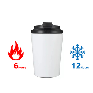 360ml Double Wall Vacuum Insulated Tumbler Leak Proof Lid <b>Reusable</b> Coffee <b>Cup</b> For Travel Office Home Kitchen Use - Product Image 6