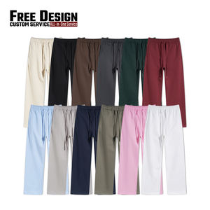 Kışlık Ağır Kumaş 430g Düz Paça Tek Renk Erkek Pantolonu Bol Kesim Sportif Günlük İpli Pantolon Erkekler İçin - Product Image 3