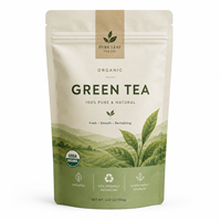 Sachet Doypack Personnalisé en Papier Kraft Brun Imprimé, Emballage Écologique pour Thé, Salades et Thé Vert en Vrac 100g