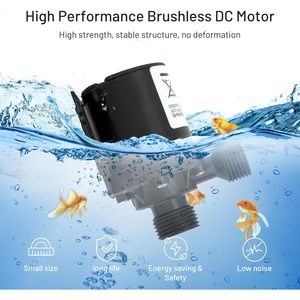 Daco Min <b>Water</b> <b>Pump</b> 12V DC 3.43 GPM 19.6 Ft Lift Brushless Motor With Adapter For Solar Heaters Rv - Product Image 5