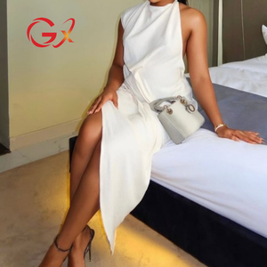 GX2129 Nouvelle Collection Été 2026 – Robe Longue Sexy Irrégulière Sans Manches avec Découpes pour Soirées et Clubs – Vêtements Femme Fournisseur - Product Image 4