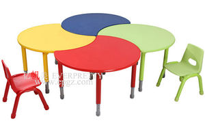 Mobilier préscolaire de haute qualité Table et chaise de lecture pour enfants Ensemble de chaises de bureau d'étude en plastique pour enfants Bureau de travail d'équipe à vendre - Product Image 4