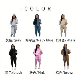 Conjunto Deportivo de Dos Piezas para Mujer, Sudadera con Capucha Personalizada, Ropa de Otoño Invierno 2022, Marca Privada - Product Image 2