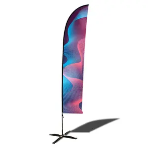 Outdoor Custom Polyester Feather Flag Banner Printing Design Your Own Company Flag