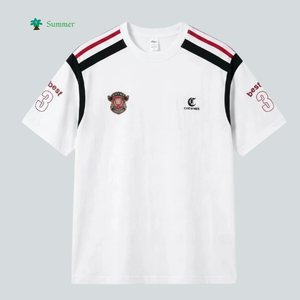 Ensemble Sportif Homme 2026 – T-shirt Oversize, Short, Maillot de Foot, Survêtement Décontracté à Rayures Contrastées, Tenue Athlétique Personnalisable 220g Imprimé - Product Image 2