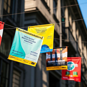 Chất Lượng Cao Tùy Chỉnh Dual-Hai Mặt PVC Vinyl Vuông Treo Biểu Ngữ Thiết Kế Di Động Cho Quảng Cáo - Product Image 3