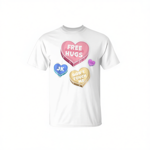 T-shirt débardeur Saint-Valentin Cœurs – Câlins Gratuits, Moi, je plaisse ! Ne me touchez pas – Vêtements Promotionnels - Product Image 2