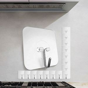 Maxfree Crochet Adhésif Transparent en Acier Inoxydable, Double, Capacité de Charge 20kg, Sans Perforation, Sans Trace, pour Salle de Bain, Cuisine, Manteaux et Chapeaux - Product Image 5