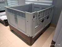 Boîte de palette en plastique pliable pour l'agriculture, 1200*1000 pp, conteneurs de stockage pour fruits et légumes, boîtes d'expédition