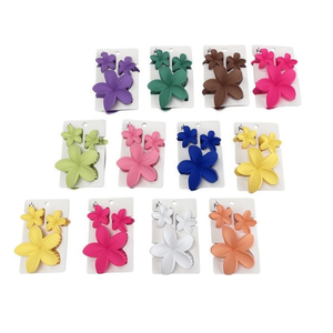 Ensemble de 3 pinces à cheveux Frosted Frangipani, design floral coloré pour femmes et filles - Product Image 1