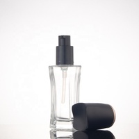 Flacon de lotion en verre de luxe de 30 ml avec pompe, forme sablier taille fine, pour sérum cosmétique – Vente en gros