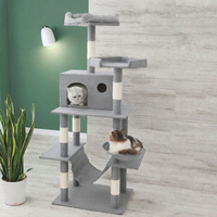 Produit phare : Arbre à chat classique et mignon en bois, sisal et fibres d'agave, en forme de cactus, avec emballage carton, pour usage intérieur, pour griffer et faire la sieste