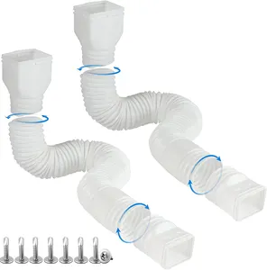 Blanc 5.2 pouces drain de pluie extérieur décoratif gouttière extensions de tuyau de descente extender 2 pack résine artisanat