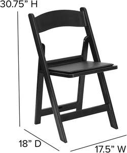 Sillas Plegables de Resina Negra Acolchadas para Eventos al Aire Libre, Banquetes, Alquiler, Apilables, Portátiles, para Hoteles de Lujo, para Uso en Apartamentos y Salas de Estar - Product Image 2