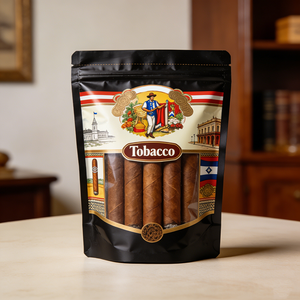 Custom Resealable Foil Ziplock Three Side Seal Natural <strong>Leaf</strong> Cigar <strong>Wraps</strong> Moisturizing Plastic Packaging Bag With Clear Window - Product Image 2