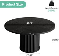 Table à manger ronde moderne en bois brun SENYU pour la salle à manger à domicile