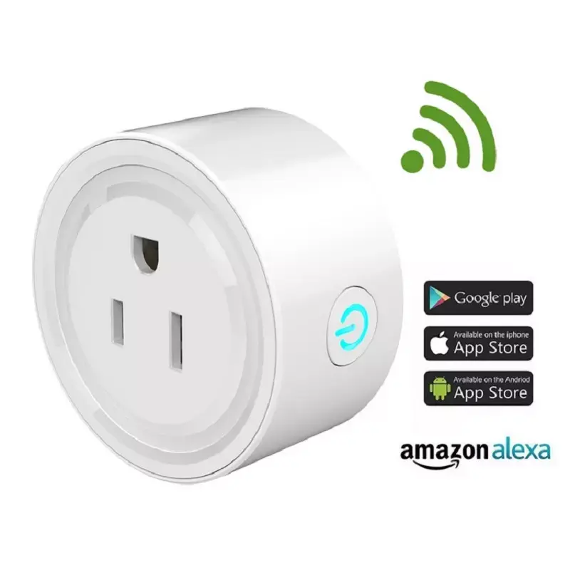 US UK EU Tuya Home Wifi Smart Electrical Plug with Socket Customized Logo Brand Wall Socket 16A 10A Amazon Alexa Google Plug