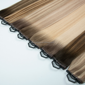 New Trend for Double Drawn Genius Hole Weft Human Hair Virgin Invisible and Convenient XO Butterfly Weft Hair <b>Extensions</b> - Product Image 3