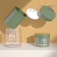 Pot cosmétique de luxe personnalisé vert double couche 500 ml pour crème, beurre corporel et gommage avec couvercle, impression soyeuse, emballage cosmétique