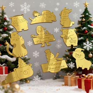 ท็อปเปอร์เค้กอะคริลิกรูปสัตว์คริสต์มาสลายน้ำผึ้งและหวานๆ หนา 1.3 มม. สำหรับตกแต่งเค้กในช่วงเทศกาล - Product Image 1