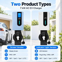 Station de recharge commerciale pour véhicules électriques Type 2 J1772 GB/T, OCPP 1.6J, 7kW, 32A, chargeur AC intelligent, RFID, application, CE, UL, pour opérateurs de parkings publics