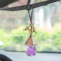 8ml Auto voiture désodorisant diffuseur aromathérapie huiles de roseau huile essentielle suspendu pendentif parfum bois diamant bouteille en verre