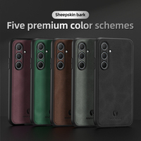 Funda Protectora para Samsung A56 Galaxy A06 A16 A26 A36 A07 A17, Carcasa Trasera de Piel Sintética de Oveja, Resistente a Impactos