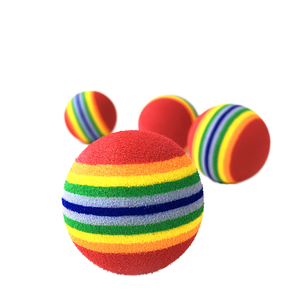 Kangdarpet Regenbogen EVA Katzenspielzeug Ball Interaktives Kauspielzeug mit Rassel Kratztraining für Katzen Kleine Hunde Cartoon Haustierzubehör - Product Image 3