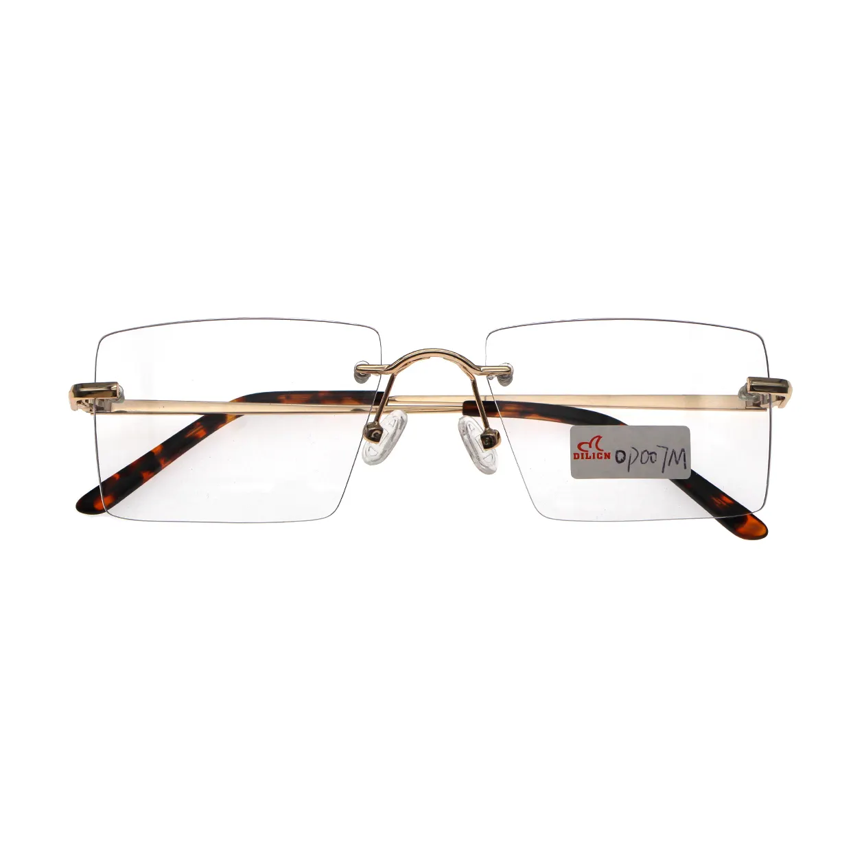 Gold Frames Rectangular Optical Eyeglass Rimless Glasses Frames Men