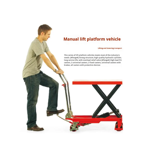 Plataforma Hidráulica Manual Móvil, Plataforma Elevadora de Tijera para Vehículos, Plataforma Elevadora Pequeña Manual, Elevador Móvil - Product Image 4