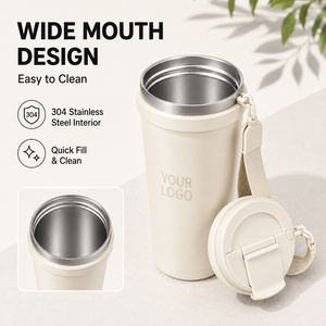 Hot Sale 600ml 20oz Double Wall Stainless Steel Vacuum Insulated Thermo Tumbler Leakproof <b>Reusable</b> Coffee <b>Mug</b> For Business Gifts - Product Image 6