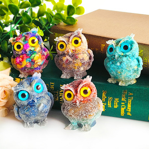 Wholesale Natural Healing <strong>Crystal</strong> Gemstone Carved Stone <strong>Animal</strong> Carving rose quartz chips Owl <strong>Crystal</strong> Carve for home decoration - Product Image 2