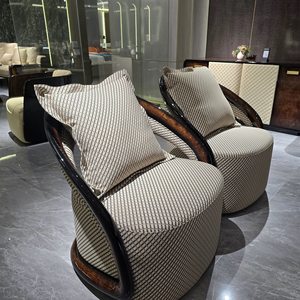 Set di Mobili di Lusso Runwood per Soggiorno in Stile Italiano, <span class=keywords><strong>Divano</strong></span> in Legno di Radica, Mobile TV Lucido di Alta Qualità per Villa - Product Image 4