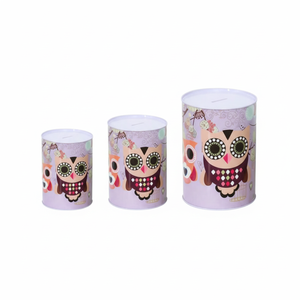 Juego de 3 Cajas de Ahorro con Diseño de Búho, Patrón Animal Pintado, Banco de Ahorros para Decoración del Hogar, Ahorro de Monedas para Regalos, Marca Peiyong - Product Image 2