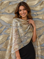 Tissu Organza Jacquard Métallique Floral 3D en Gros, Tissu Organza Imprimé Brocart Fil Doré Argenté pour Vêtements et Textiles