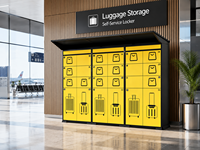 Loker Bagasi Pintar untuk Bandara & Stasiun, Kotak Paket Tahan Air untuk Luar Ruangan dengan Kontrol Aplikasi, Kabinet Penyimpanan Plug & Play