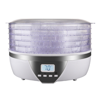 Dehidrator Makanan Profesional BAIYI 350W 5 Tray dengan Thermostat Digital Timer 70C Rendah Kebisingan untuk Buah, Bunga/Rempah, Daging Sapi