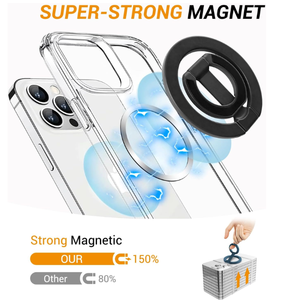 Support de téléphone magnétique double face en alliage d'aluminium 360 ° Smart Tracking Support de téléphone pliable pour les doigts Compatible <span class=keywords><strong>iPad</strong></span> pour l'utilisation au lit - Product Image 3