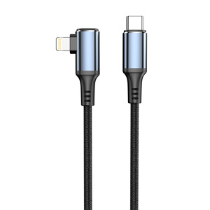 Cable de Datos Tipo-C 3.2 para Teléfono Móvil, Transferencia de Audio y Video de 20 GB, Carga Rápida PD 3A, Ángulo Recto, Aleación de Aluminio, Ahorro de Tiempo - Product Image 1