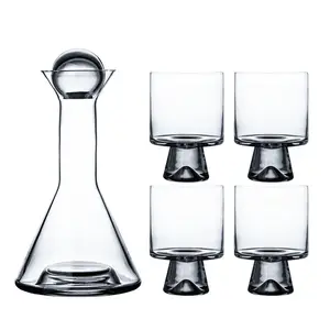 Nordic crystal glass rose gold electroplating water jug wine decanter set glass carafe pitcher wholesales