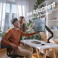 Soporte de Monitor de 17-32 Pulgadas de Venta Directa de Fábrica Kaloc, Brazo Único con Rotación de 360 Grados, Soporte Elevador de Acero Laminado en Frío Duradero, 70 Grados