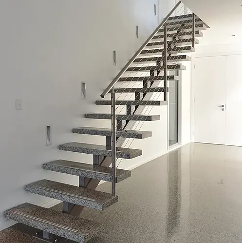 Foshan बनाया दूसरी मंजिल के लिए सीढ़ी स्टेनलेस स्टील सीढ़ियां handrails डिजाइन