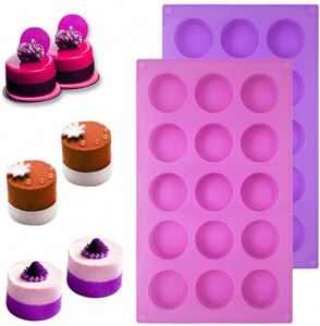 15 Holes Cylinder Silicone Molds for Making Chocolate Candy Soap Muffin Cupcake Brownie Cake Pudding Baking <b>Cookie</b> - Product Image 5