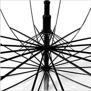 Promotion en gros Prix abordable Parapluie droit transparent semi-automatique en PVC imperméable avec impression personnalisée et poignée en J - Product Image 3