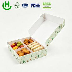 Boîte à emporter en papier kraft personnalisée avec insert séparateur, couvercle pliable, boîte d'emballage alimentaire <span class=keywords><strong>pour</strong></span> hamburgers et <span class=keywords><strong>poulet</strong></span> frit - Product Image 3