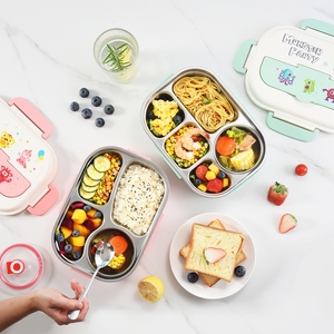 <span class=keywords><strong>2025</strong></span> Thép Không Gỉ 304 Dễ Thương Mô Hình Cấp Thực Phẩm 4/5 Ngăn Hai Lớp Hộp Ăn Trưa Cho Trẻ Em Phổ Biến Trường Bento Lưu Trữ - Product Image 3